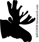 silhouette of moose silhouette of moose