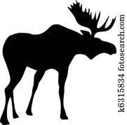 silhouette of moose silhouette of moose