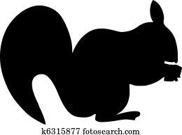 silhouette of squirrel silhouette of squirrel