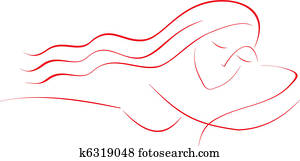 Sleeping girl - vector illustration Sleeping girl - vector illustration