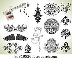Tattoo flash design elements Tattoo flash design elements