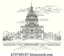 Vector hand drawing Paris 6 Vector hand drawing Paris 6