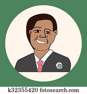 大統領 Barack Obama クリップアート K Fotosearch
