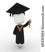 Graduate Holding His Medal Up High Graduate Holding His Medal Up High