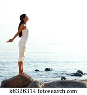 meditation on sand beach