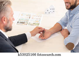 New flat owner taking keys