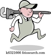 plumber with monkey wrench plumber with monkey wrench