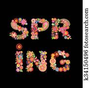 Print with spring flowers Print with spring flowers