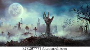 Zombie hand rise from the grave Zombie hand rise from the grave