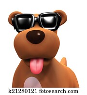 3d Puppy dog in cool shades 3d Puppy dog in cool shades