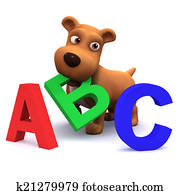3d Puppy dog learns the alphabet 3d Puppy dog learns the alphabet