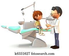 Cartoon boy visiting the dentist. Cartoon boy visiting the dentist.