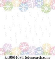 Colorful umbrella border frame Colorful umbrella border frame