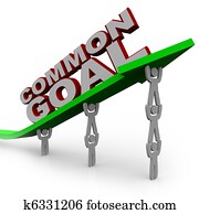 Common Goal - Team of People Lift Growth Arrow