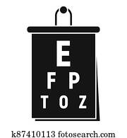 Eye examination banner icon, simple style Eye examination banner icon, simple style
