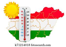 Heat in Hungary concept. 3D rendering Heat in Hungary concept. 3D rendering