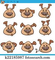 hund, emoticons, karikatur, abbildung, satz