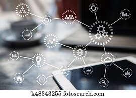 IOT., internet, de, things., automação, e, tecnologia moderna, concept.