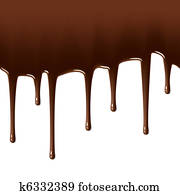 Melted chocolate dripping Melted chocolate dripping