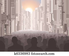 People in a city
