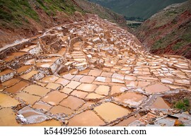 Saltworks in Maras, Cuzco, Peru