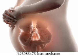 schwangerschaft, begriff, mit, baby, zwillinge