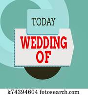 Text sign showing Wedding Of. Conceptual photo announcing that analysis and woanalysis now as married couple forever Blank banner rectangle square above semicircle down Geometrical background. Text sign showing Wedding Of. Conceptual photo announcing that analysis and woanalysis now as married couple forever Blank banner rectangle square above semicircle down Geometrical background.