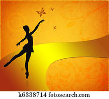 Vintage card with ballet dancer Vintage card with ballet dancer