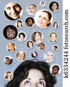 woman in 30s social networking