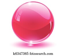 3D crystal, glass sphere