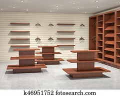 big empty store, 3d illustration big empty store, 3d illustration