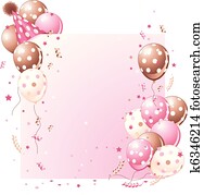 cor-de-rosa, cartão aniversário