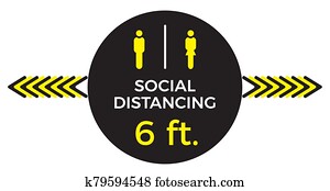 Coronavirus COVID-19 virus social distancing concept. Stay six feet apart. Flat icon vector illustration Coronavirus COVID-19 virus social distancing concept. Stay six feet apart. Flat icon vector illustration