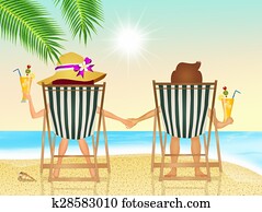 couple drink cocktail on the beach couple drink cocktail on the beach