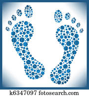 Foot imprint design. 