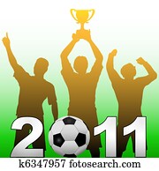 joueurs football, célébrer, 2011, saison, football, victoire