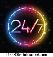 Neon 24/7 Rainbow Circle
