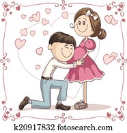 Pregnant Announcement Couple Vector