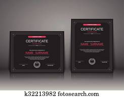 vetorial, certificado, template.