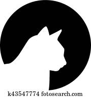 חתול, צללית, ירח