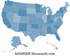 מפה, של, הארצות הברית