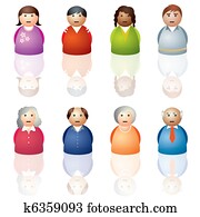 3d, pessoas, ilustração