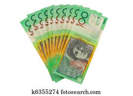 Australian Currency $1000 Dollars Isolated on White