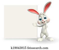 Cute Easter Bunny with sign Cute Easter Bunny with sign
