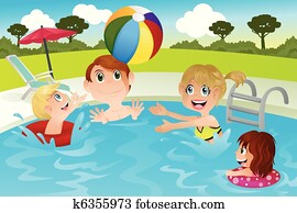 Family in swimming pool Family in swimming pool