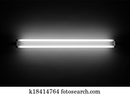 Büro, decke, mit, built-in, fluoreszierend, leuchtender, lampe Stock