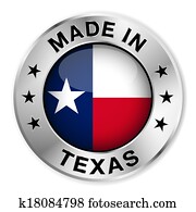 gemacht, in, texas, silber, abzeichen gemacht, in, texas, silber, abzeichen