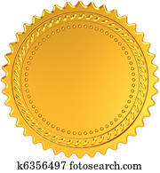 Golden award medal blank seal Golden award medal blank seal