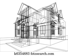 House construction sketch House construction sketch