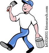 House painter paintbrush paint can House painter paintbrush paint can